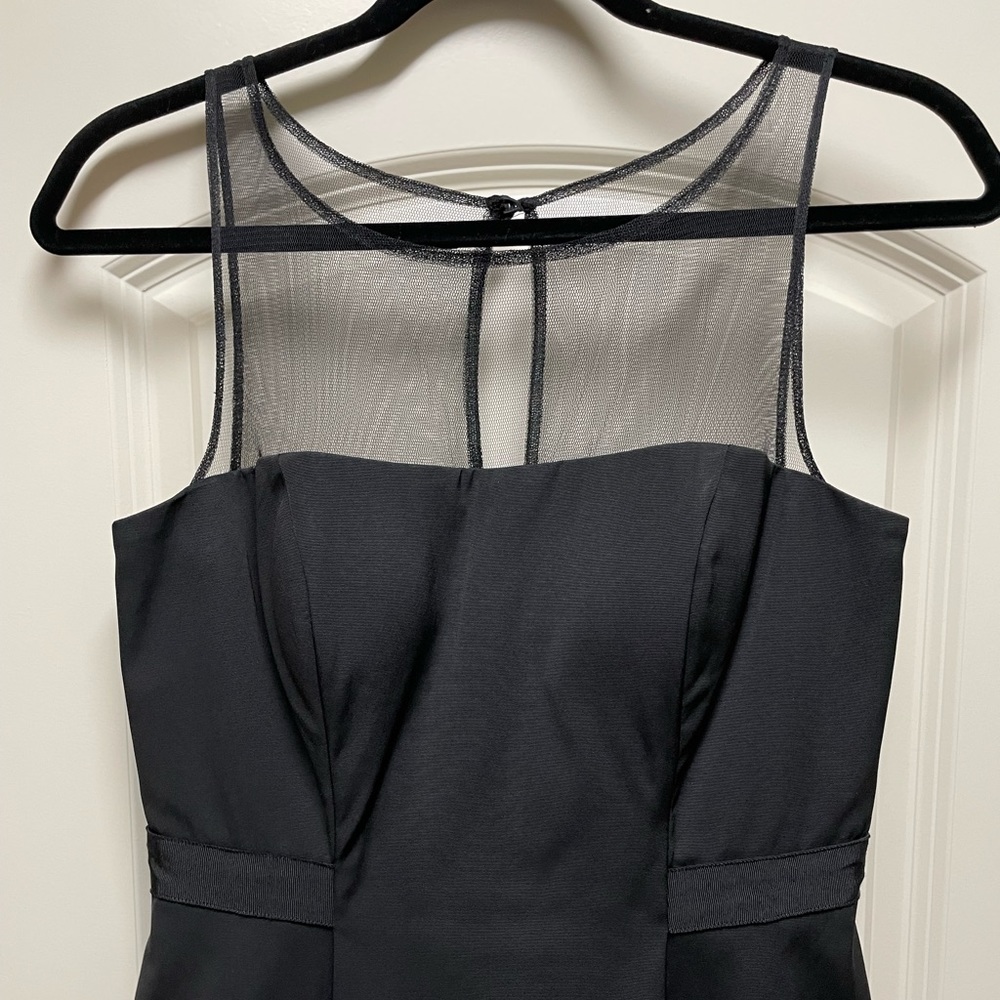 Gorgeous black gown, with sheer top.